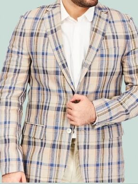 Ralph Lauren Black Label Men's Classic-Fit Ultraflex Stretch Linen Blazer Sz 46L